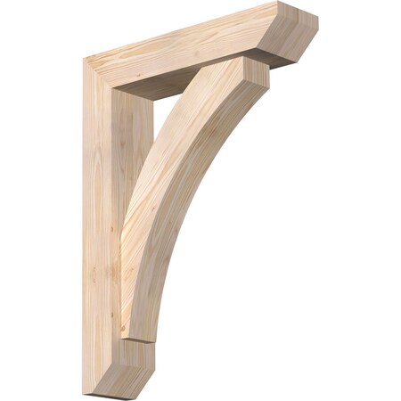 Ekena Millwork Thorton Slat Smooth Bracket w/ Offset Brace, Douglas Fir, 5 1/2"W x 22"D x 30"H BKT0604X22X30THR06SDF
